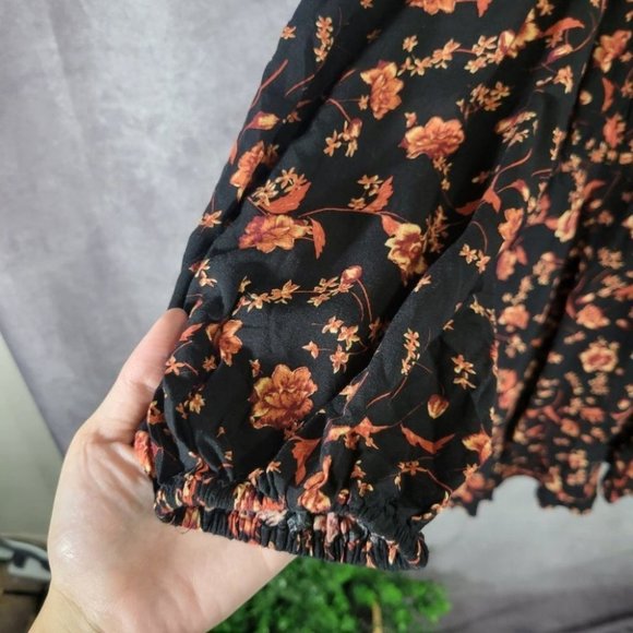 Free People Floral Boho Flower Field Mini Dress size Large - Picture 14 of 16